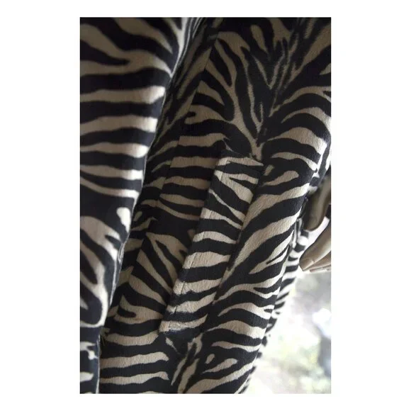Vintage Betsey Johnson Striped Faux Fur Coat SZ 2 - Small - Picture 8 of 12